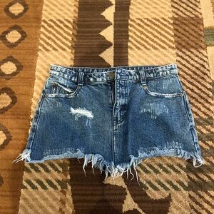 Free People Blue Denim Skirt